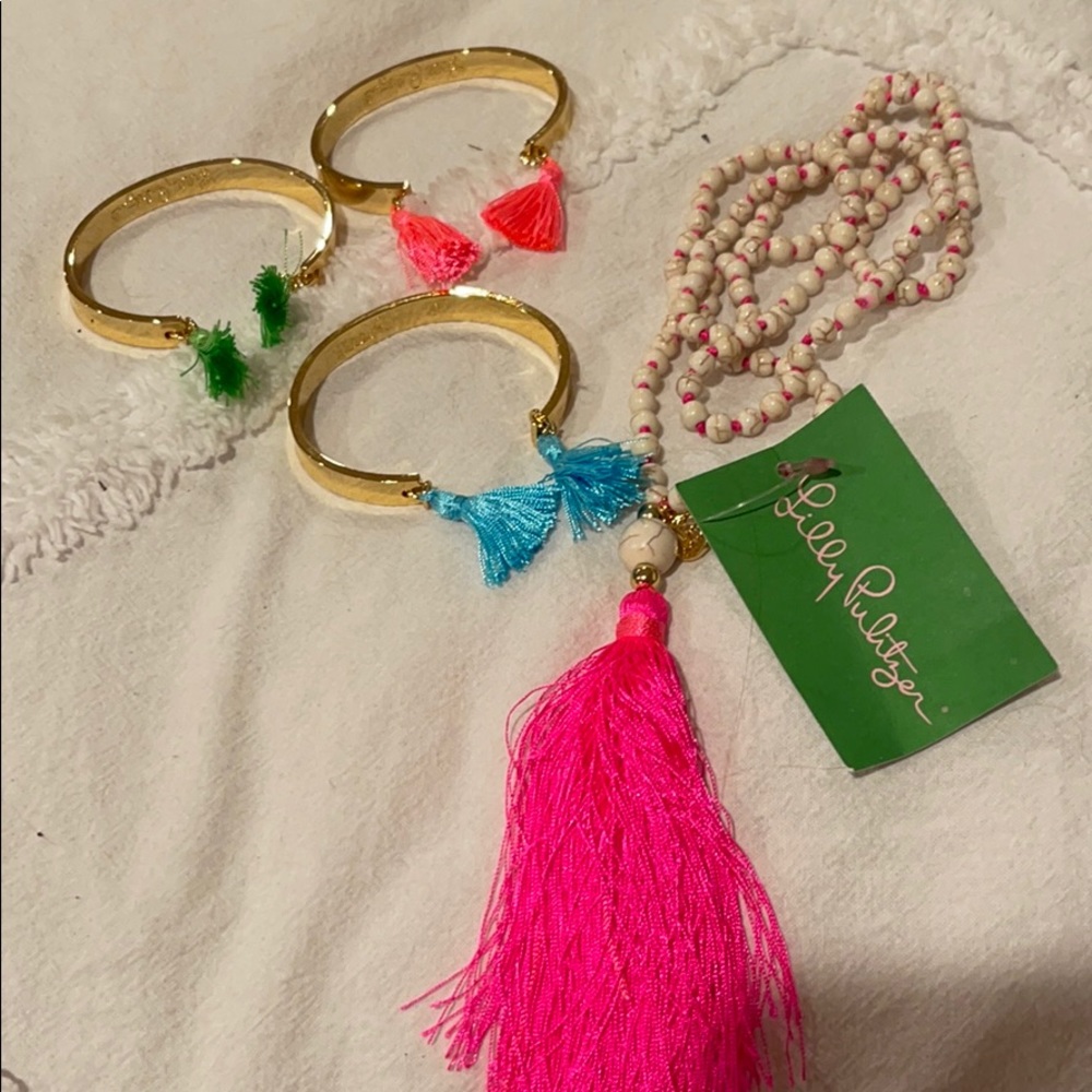 Lilly Pulitzer bangles and necklace NEW